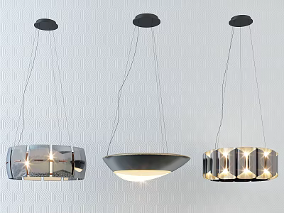 Modern chandelier fashion simple metal chandelier combination 3d model