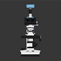 Professional Binocular Laboratory Microscope With White Base And Blue Top Design