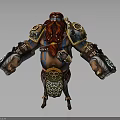 Strong Warrior Character With Red Beard Blue Tattoos And Decorative Armor 3d model