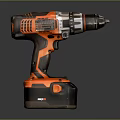 Professional Orange Black Cordless Power Drill With Rechargeable Battery Tool 3d model