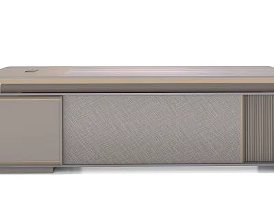 Modern Office Desk With Sleek Surface And Functional Storage Drawers 3d model