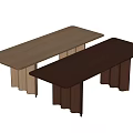Modern Log Dining Table Minimalist Dining Table Rectangular Dining Table 3d model