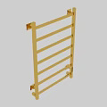 Modern Bathroom Accessories With Gold Metal Towel Rack And Multiple Bars