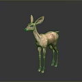 Realistic Brown Standing Fawn 3D Model With Large Ears And Lifelike Posture