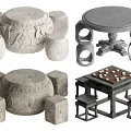 Stone Table Chair Stone Table 3d model