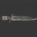 Unique Decorative Knife With Textured Blade And Colorful Red Accented Handle Artistic Design