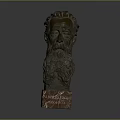 Albert Einstein Bronze Bust Sculpture With Detailed Beard And Marble Base
