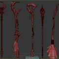 Decorative Ornament Collection With Magic Staff Inspired Designs Crystal Gems And Natural Branch Accents