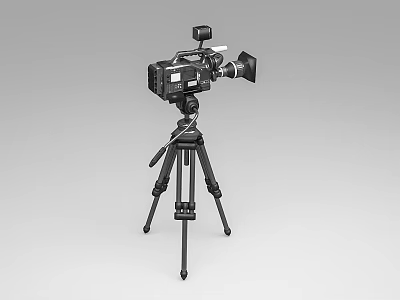 High Definition Digital Video Camera On Tripod Stand For Professional Use 3d model