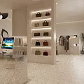 Minimalist Beige Tone Modern Clothing Store Interior With Neat Clothes Mannequin And Accessories