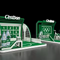 Cestbon Green Exhibition Booth With Olympic Rings And Fitness Equipment