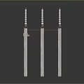 High Voltage Electric Power Support Poles With Ceramic Insulators And Crossarms