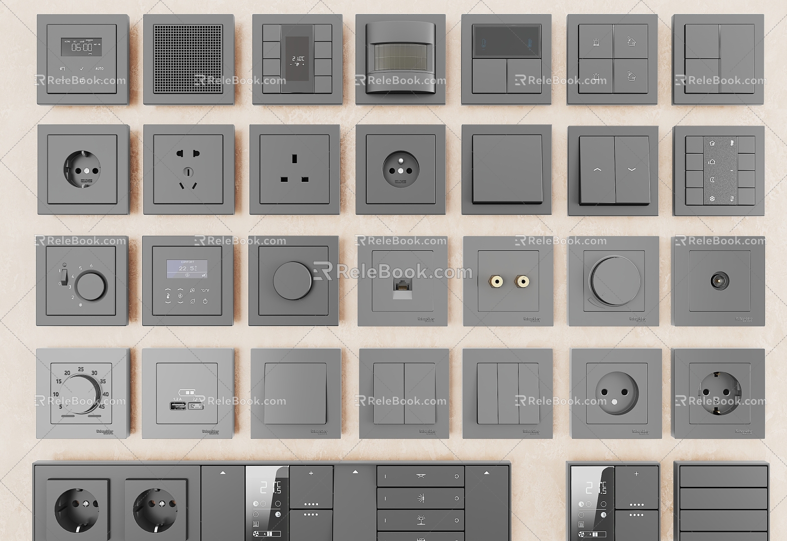 Modern socket switch 3d model