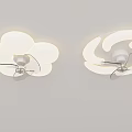 Cream fan lamp 3d model