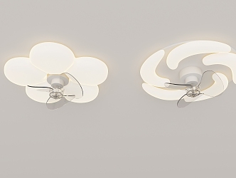 Cream fan lamp 3d model