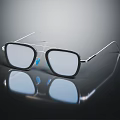 Square Frame Sunglasses With Black Silver Metal Plastic Design And Reflective Lenses