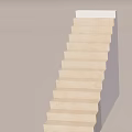 Modern Minimalist Stairs With Light Beige Stone Design And Light Blue Wall