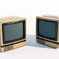 Two Vintage Beige Televisions With Classic Boxy Design And Old-fashioned Screens