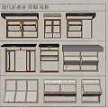 Various Shop Window Designs With Wooden Frames Awnings And Display Shelves
