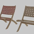 Natural Solid Wood Woven Strap Folding Outdoor Leisure Chair For Patio And Garden Daily Enjoyment