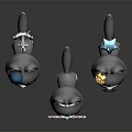 Cute Cartoon Husky Figurines With Party Hats Glasses And Crown Decorations