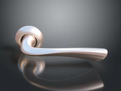 Modern Metal Door Handle Hardware Tool With Sleek Polished Design For Home Use 3d model