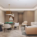 Modern Chess and Card Room Simple Mahjong Room 3d model