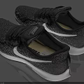 Nike Sneakers Black And White Knit Upper With White Sole And Modern Design