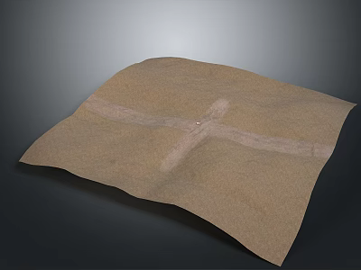 Brown Fabric Bag With Crossed Light Straps Displayed On Dark Surface 3d model