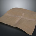 Brown Fabric Bag With Crossed Light Straps Displayed On Dark Surface 3d model