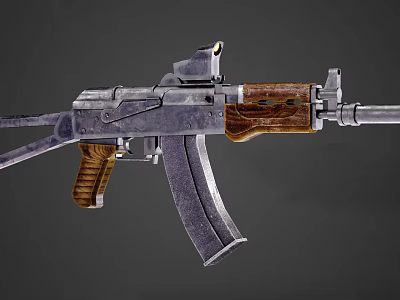 Vintage Classic Rifle With Wooden Stock Grip And Metal Body Magazine Design 3d model