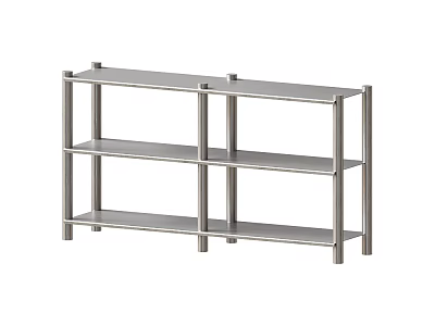 Modern Three Tier Metal Open Storage Shelving Unit With Sturdy Frame Design 3d model