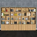 Modern Wooden Bookcase With Multiple Shelves Books Vases Frames And Decorative Ornaments