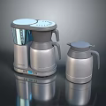 Modern Silver Metallic Kitchen Appliances Set With Sleek Design And Shiny Finish