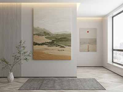 Quiet Landscape Painting Decorative Painting 3d model