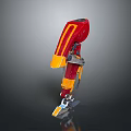 Red And Yellow Mechanical Arm With Metal Structure For Industrial Use
