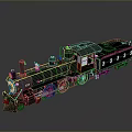 Detailed Vintage Black Steam Train Model With Number 3333 And Headlights