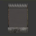 Aged Metal Mesh Structure With Rusted Poles And Concrete Base Design 3d model
