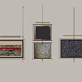 Decorative Wall Paintings With Black Gold Frames Bird Art And Textured Designs