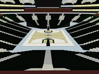Indoor Basketball Court In Modern Stadium With Seating Areas For Fitness Events 3d model
