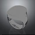 Elegant Silver Ring With Intricate Top Pattern And Shiny Metallic Surface Design 3d model