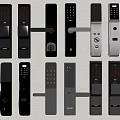 Modern Smart Door Locks With Digital Keypad And Various Handle Designs