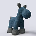 Blue Plush Pony Stuffed Toy With Gray Ears Feet And Soft Tail