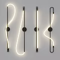 Modern Curved LED Wall Lamps With Sleek Design For Interior Lighting Decor 3d model