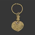 Elegant Fashion Accessory Gold Keychain With Heart Shaped Pendant Design
