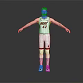 Man in White and Red Basketball Jersey Number 42 Standing with Arms Outstretched on Gray Background