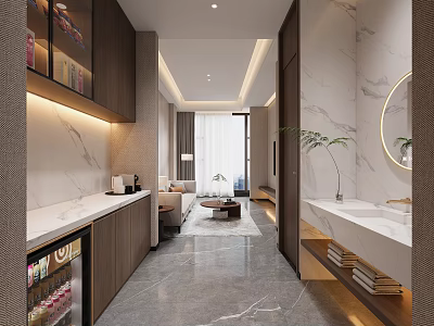 Hotel King Room Sitting Area 3d model