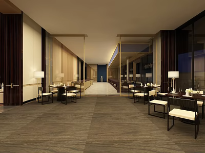 Modern Hotel Guest Room Interior Featuring Comfortable Furniture Wooden Decor Warm Lighting And Carpet 3d model