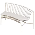 Green Two Seater Sofa With Metal Frame Slatted Back And Comfortable Cushion
