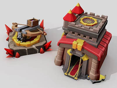 modern cartoon building 3d model